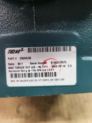 New | in-Stock TIGEAR 2 TIGEAR-2 GEAR BOX SPEED REDUCER 23Q60L56 60:1 RATIO *NEW NO BOX* Gearboxes | ND Industrial Surplus #1217025