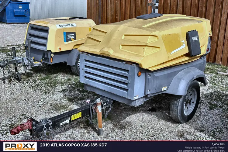Used 2019 ATLAS COPCO XAS 185 KD7 Air Compressors, Portable Texas US | Proxy Equipment #1385409