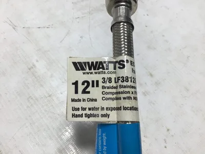 WATTS lot of 4 12″Braided Stainless Hose Toilet Connector 3/8″x7/8″