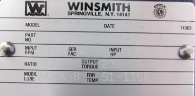 NEW WINSMITH 917MDTS41000H0 GEAR REDUCER 100:1 917MDT-100-L-56C