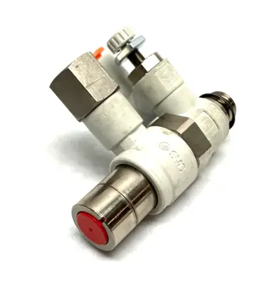 USED SMC SPEED CONTROL W/ CHECK VALVE 1/4" TUBE TO 1/4" THREAD