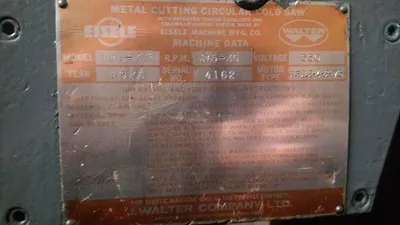 Used Eisele VMS-3 Circular Cold Saws Quebec CA | Machineco #1256355