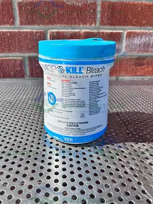 USED BOX OF 6- MEDLINE MICRO-KILL GERMICIDAL BLEACH WIPES 6X5