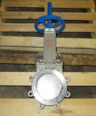 6" 150# Orbinox Knife Gate Valve Hand Wheel Operated