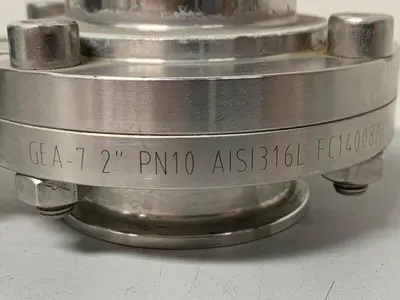 USED GEA TUCHENHAGEN-7 STAINLESS STEEL FC1400826 BUTTERFLY VALVES