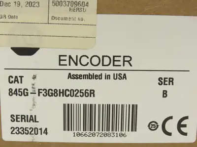 Allen Bradley 845G-F3G8HC0360R Absolute Rotary Encoder 3/8" Shaft 360PPR 	Ser B
