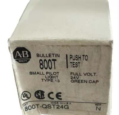A / B 800T-QST24G PILOT LIGHT SER. N 24V 800TQST24G NEW, SURPLUS