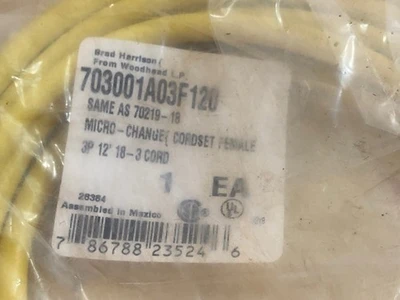 NEW Woodhead 703001A03F120