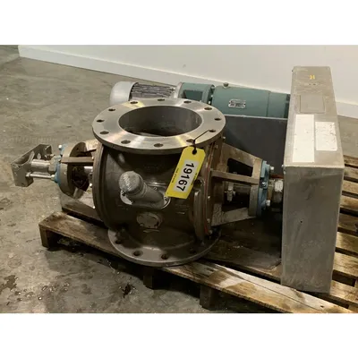Used 10" dia. Semco Flo-tronics Rotary Airlock Feeder Stainless Steel Valve