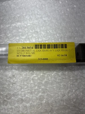 ** NEW  Hydrometer, Heavy Liquid 0-15 (Lot Of 3) 315-0088 FAST SHIPPING #