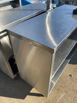 Used BK-Resources Used 48" BK Resources Stainless Steel Equipment Stand Cabinet With Shelves - SS277 Food Prep Tables Illinois US | Falcon Restaurant Supply #1375907