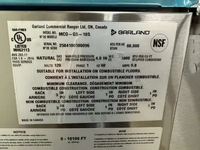 New | in-Stock Garland Unused Scratch/Dent Garland MCO-GS-10S NG Full Size Convection Oven Ovens Illinois US | Falcon Restaurant Supply #1373749
