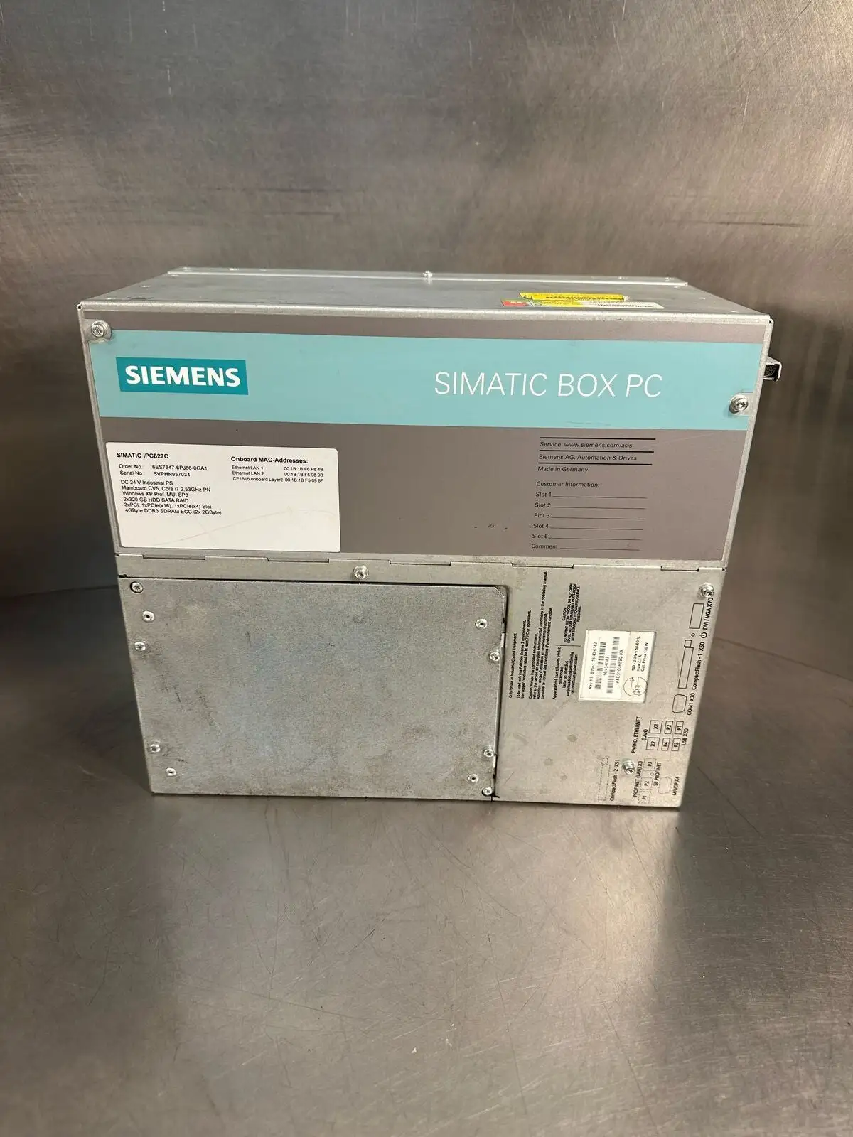 Siemens BOX PC Simatic IPC827C 6ES7647-6PJ66-0GA1 / 6ES7647-6P (2.4.3)