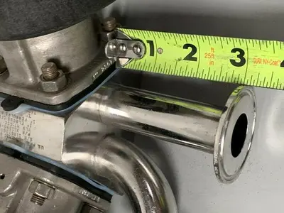 USED 2 ITT SHEROTEC 90PSI STAINLESS STEEL VALVES W/ 2 POSITION MONITORS & 1" SANITARY