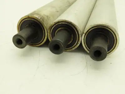 Aluminum Idler Conveyor Roller 1.9" Dia 49mm 18-7/8" Face 21-5/8"OAL  Lot of 3