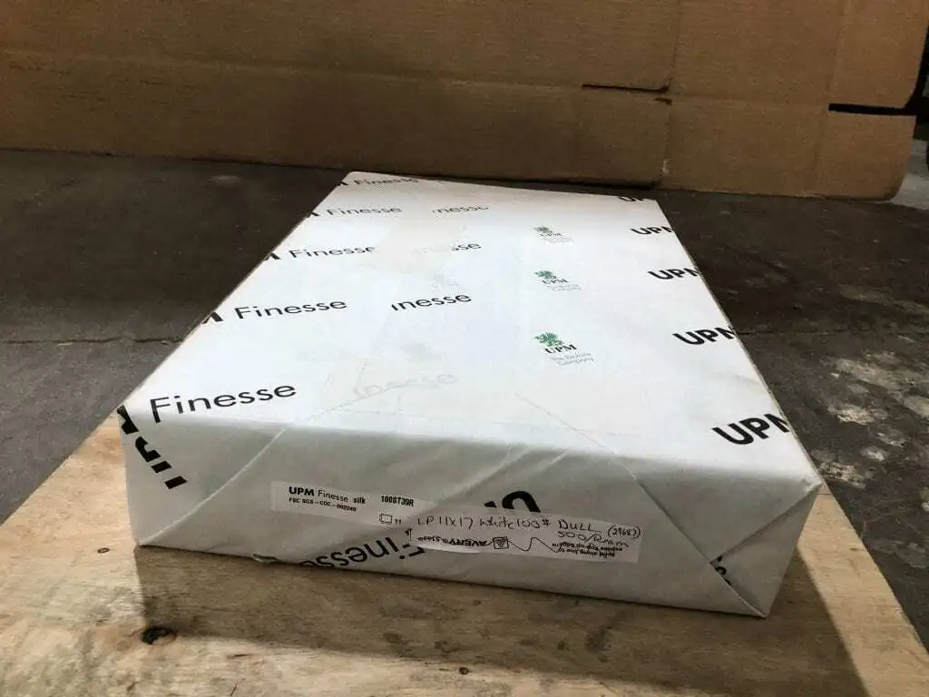 UPM Finesse 100ST39R 11″ X 17″ Silk Cover Stock ; White -500 Sheets NEW