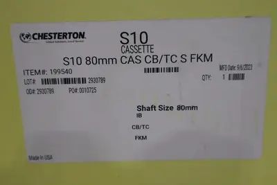 NEW CHESTERTON 199540 S10 80MM CAS CB/TC S FKM SHAFT SIZE 80MM STOCK 1444B