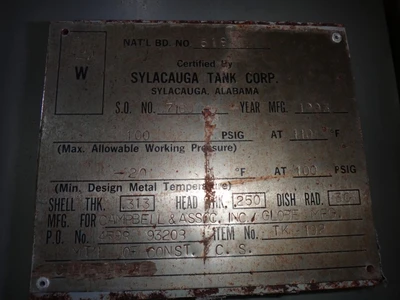 200 Gallon 2.5' X 7' Carbon Steel Tank
