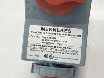 Used MENNEKES Pin & Sleeve Switched Interlock Receptacle 3-Ph 15HP 480VAC Switchgears Michigan US | Maverick Industrial Sales #1395367