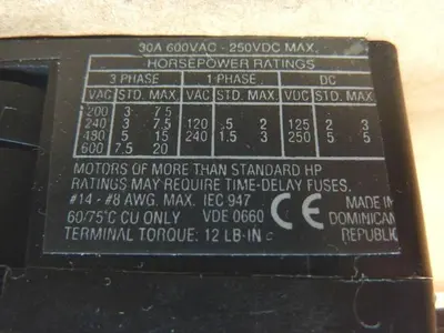 USED ALLEN BRADLEY 194R-NJ030P3 SER B