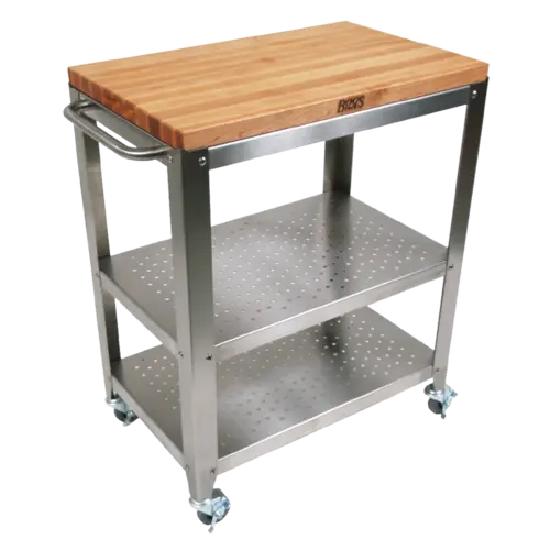 John Boos CU-CULART30 Cucina Culinarte' Cart, 20"W x 30"L x 35"H, Removable Top, Stainless Shelf