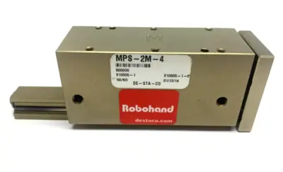 USED DESTACO ROBOHAND MINIATURE DUAL-V ROLLER BEARING SLIDE
