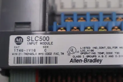 ALLEN BRADLEY AB 1746-IV16 / C SLC 500 DC 16 Point Input Module STK K-3952