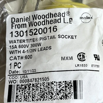 NEW Woodhead 600-1301520016