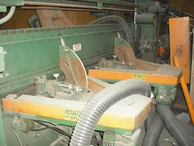 FLETCHER FM-200 DOUBLE-END FEED-THRU TRIM, SHAPE, AND SAND MACHINE