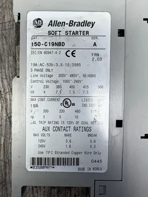 Allen-Bradley 150-C19NBD SER. A Contactor Accessories | ESS Industrial Equipment Sales (9)