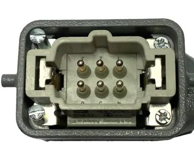 Used HARTING Male Insert Han E 06 Pos. 16A w/ 19300061540 Hood Side Entry Contact Blocks Michigan US | Maverick Industrial Sales #1424762