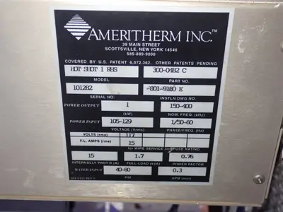 USED AMERITHERM INC HOT SHOT 1 RHS