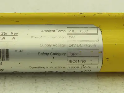 Allen Bradley 440L-T4J0320YD Light Curtain Guardmaster Transmitter - Parts only
