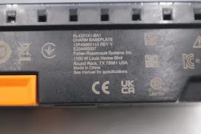 Emerson DeltaV KL4201X1-BA1 CHARM BASEPLATE USED UNIT STOCK 2916A