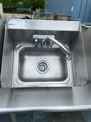 Used Advance Tabco Used Advance Tabco Wall Mounted Stainless Hand Washing Sink - SS7 Hand Washing and Sanitizing Illinois US | Falcon Restaurant Supply #1376195