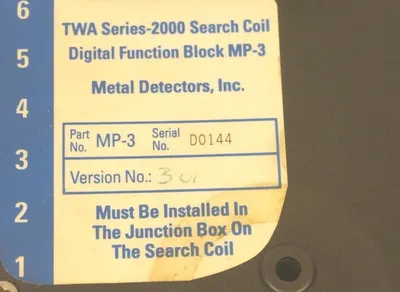 USED METAL DETECTORS INC MP-3 DIGITAL FUNCTION BLOCK MP3