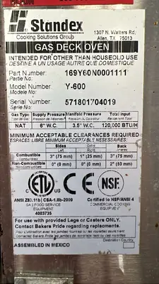 Used Bakers Pride Used 2017 60" Bakers Pride Y-600 NG Super Double Deck Pizza Oven - STS Pizza Equipment Illinois US | Falcon Restaurant Supply #1373580