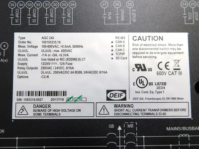 DEIF AGC 242 Advanced Genset Controller 2912420010.23 Options:-C2-N New