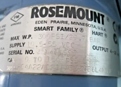 Used Rosemount 3051 HG 4A 22AD21AA1320B6L4M5DF Sensors New Hampshire US | Bitter End Trading #1452847