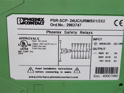 Phoenix Contact PSR-SCP-24UC/URM/5X1/2X2 Safety Relay 2963747 Used