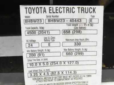 Toyota 1250620/004 Four Battery Charging Tower Off 8HBW23 Pallet Jack READ