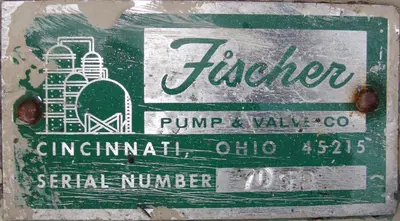 SPC6438  Pump 1" inlet Fischer positive displacement pump 1 hp, Stainless Steel