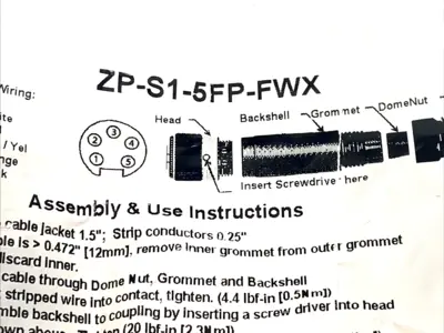 NEW AUTOMATIONDIRECT ZIPPORT 5-PIN FEMALE FIELD CONNECTOR 7/8" -16