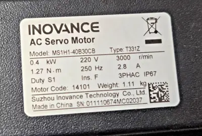 Inovance AC Servo Motor MS1H1-40B30CB Stonker Gear Reducer STF60-10
