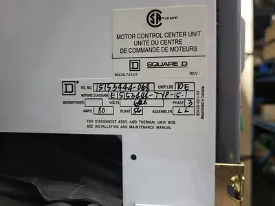 USED SQUARE D MODEL 6