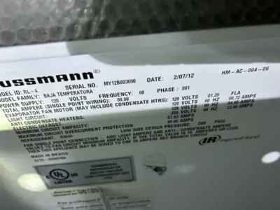 7-0031 Hussmann RL 83 Door Freezer Run