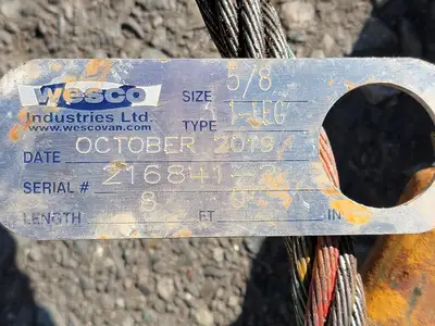 5/8" x 8 ft Lifting Wire Rope Sling Type 1-Leg