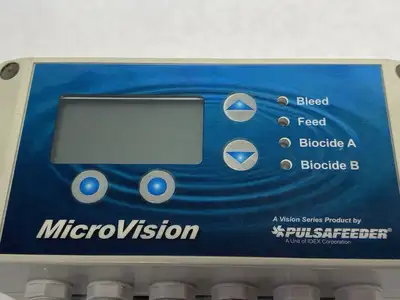 USED PULSAFEEDER MICROVISION FLOW CONTROLLER UNIT 120V 5A SFT. VER. 1.39