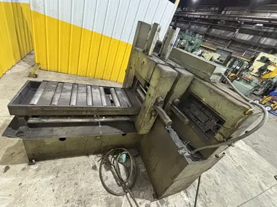 12" X 12" HYD-MECH MODEL #H-12A AUTOMATIC FEED HORIZONTAL SAW PLC-100 CONTROLS & NESTING: STOCK #23723
