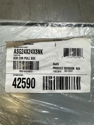 Hoffman Screw-Cover Pull Box 24X24X8 ASG24X24X8NK (1F-40)